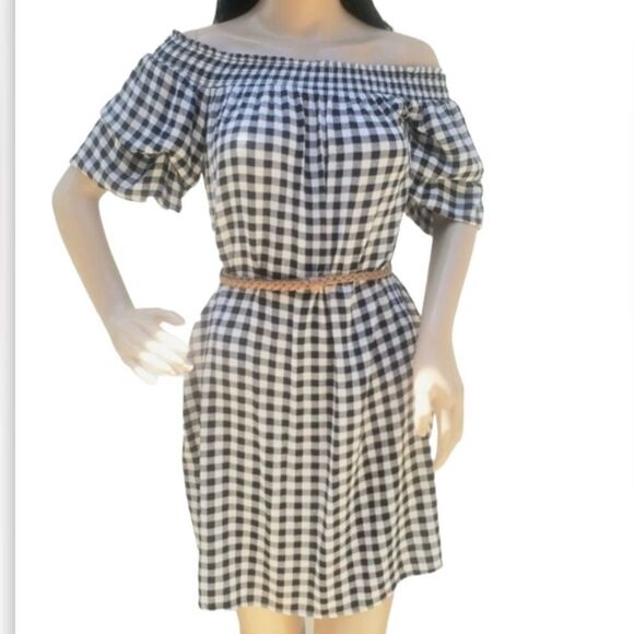 Women's Checkered Mini Dress With Pockets S NWOT - Picture 7 of 7